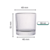 55 ml clear glass candle jar with cylindrical shape and visible measurements