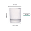 65 ml clear cylindrical candle glass jar with thick base and dimensions