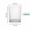 310 ml large clear candle glass jar with wide base and visible dimensions