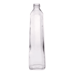 750ml Aqua square flint glass bottle with straight walls