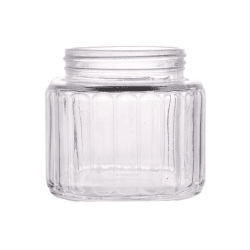 600ml ribbed flint glass dry fruit jar with wide mouth