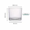 155 ml export-ready clear candle glass jar with wide cylindrical shape and dimensions