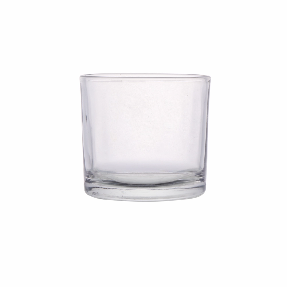 155 ml export-ready clear candle glass jar with wide cylindrical shape