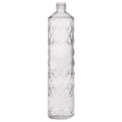 750ml Malathi diamond-textured flint glass bottle for rose water and beverages