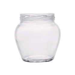 300ml flint glass matki jar with round body and wide mouth