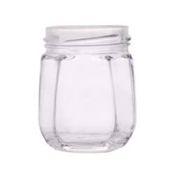 200ml octagonal flint glass jar with wide mouth and eight-panel design