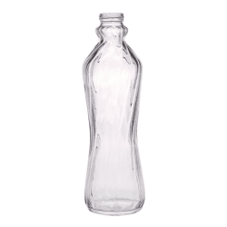 Ribbs twist flint glass bottle with curved wave design