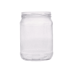 500ml round flint glass jar with wide neck and smooth body