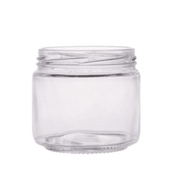 200ml flint glass salsa jar with wide mouth and round base