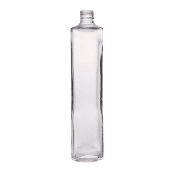 750ml Smoke flint glass vodka bottle with tall square profile