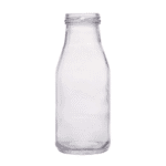 300ml square glass milk bottle with wide mouth and flint finish
