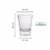 65 ml tall, tapered clear candle glass jar with narrow base and visible measurements